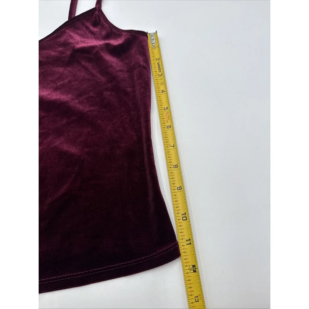 Garage Y2K Burgundy Velvet Whimsigoth Cropped Camisole Tank Top Goth Size PSmall